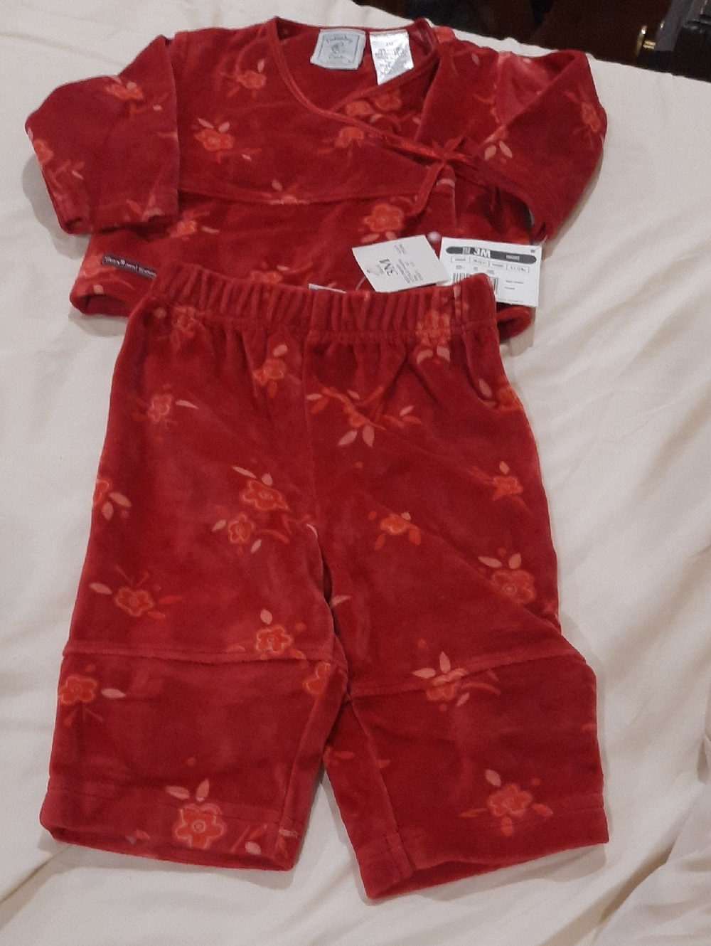 The Lullaby Club Red Floral Velour Two-Piece Set